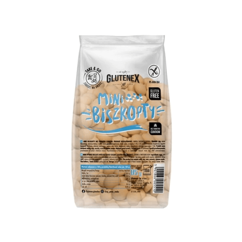 Biszkopty mini bezglutenowe bez dodatku cukru 85g Glutenex