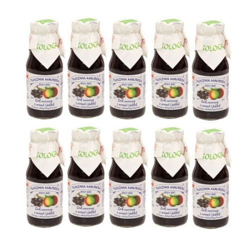 Sok owocowy z aronii i jabłek 100% bio 300ml tłocznia maurera - 10 butelek