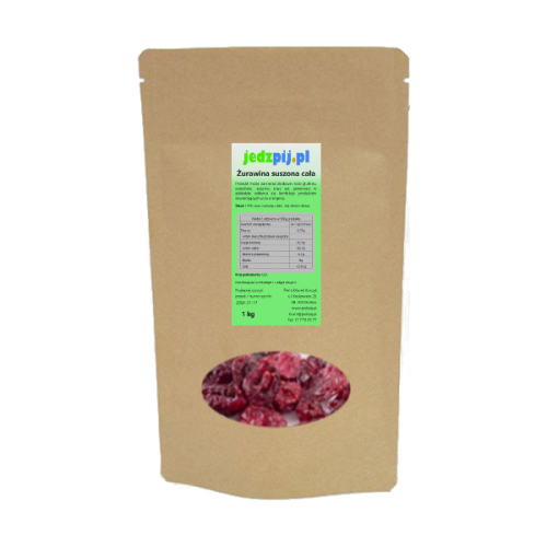 Żurawina suszona cała słodzona sokiem jabłkowym 1kg